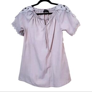 Gracila Womens Lightweight Bohemian Cream Blouse Size Medium